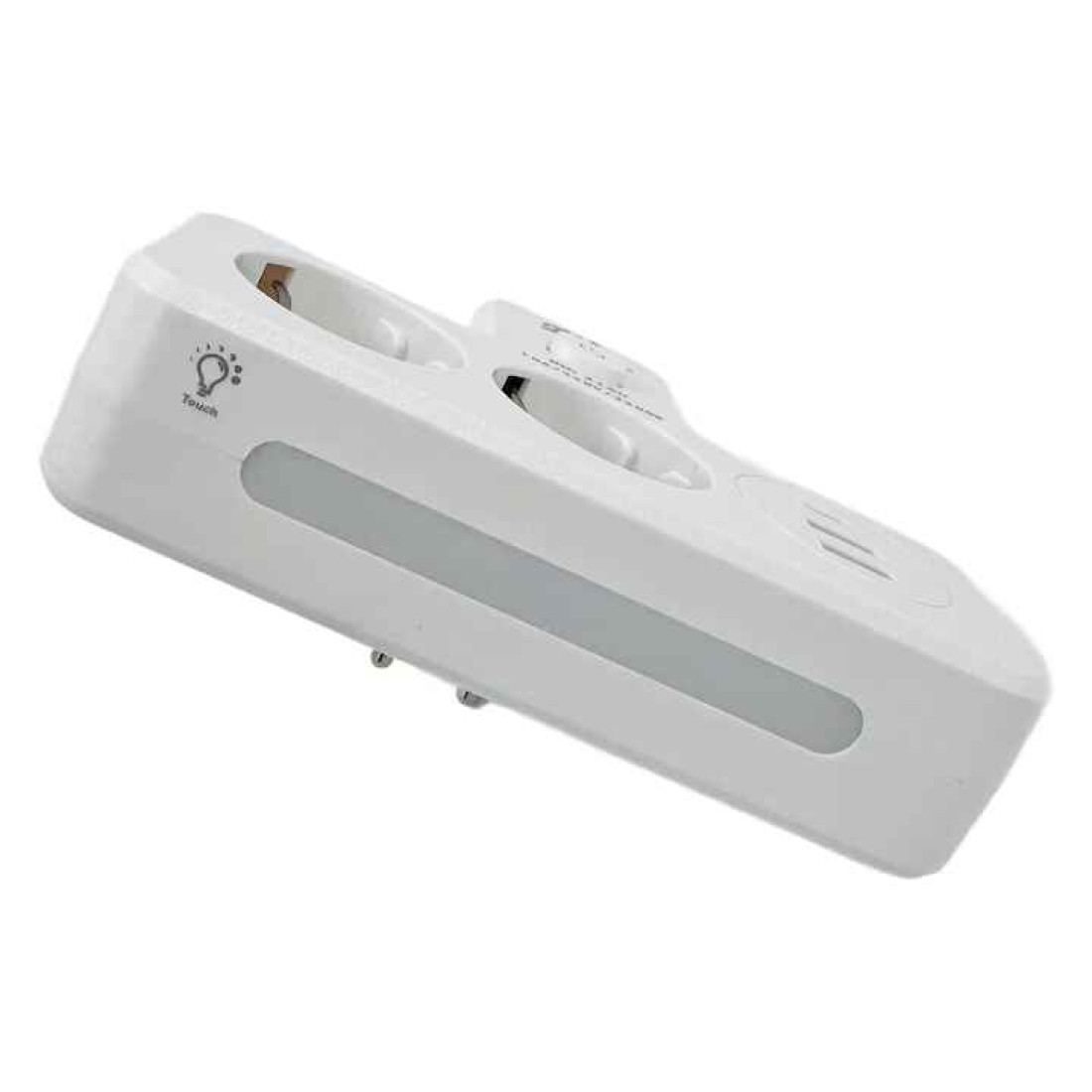 Adaptor priza, 2 prize, 3 porturi USB (2 x USB-A + 1 x USB-C), lampa LED Adaptor priza, 2 prize, 3 porturi USB (2 x USB-A + 1 x USB-C), lampa LED