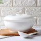 Supiera cu capac, simpla, design minimalist, 24 cm diametru, 10 cm inaltime, portelan alb