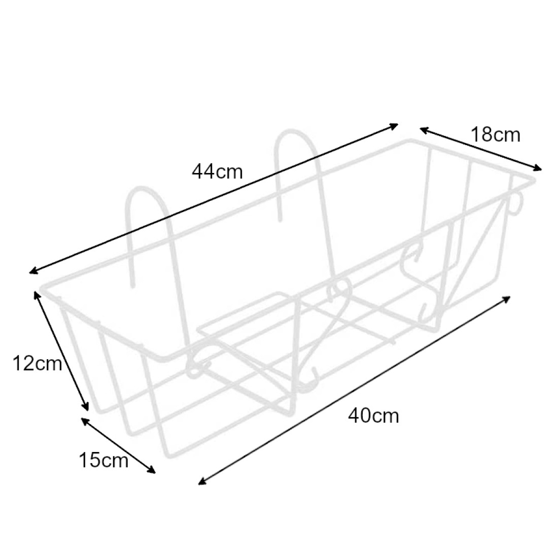 Suport jardiniera metalic cu agatatori, design elegant alb