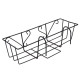 Suport jardiniera metalic cu agatatori, design elegant, negru
