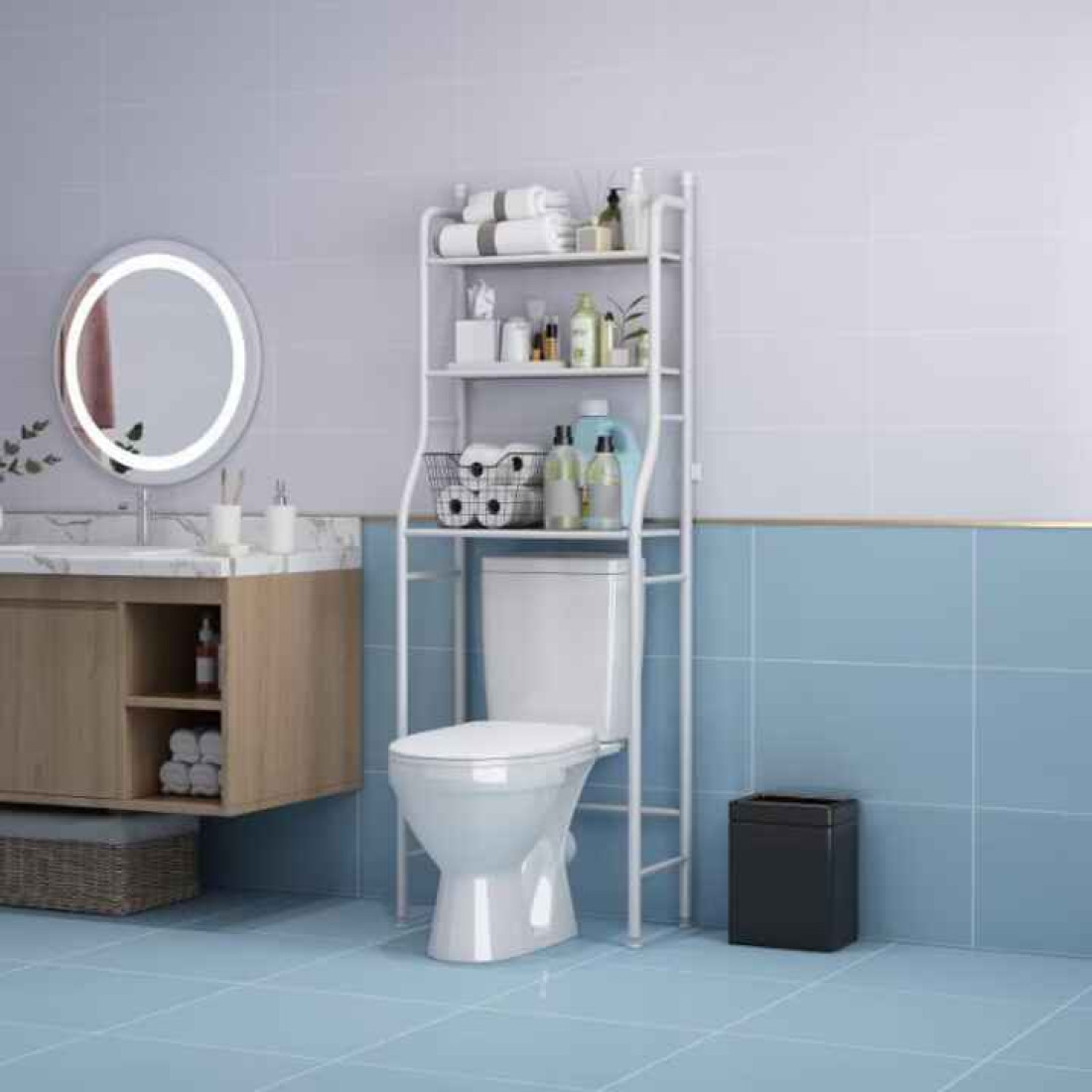 Suport cu 3 rafturi pentru masina de spalat