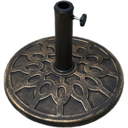 Suport metalic pentru umbrela de exterior, 8 kg, rotund, design circular elegant, fixare stabila, bronz Suport metalic pentru umbrela de exterior, 8 kg, rotund, design circular elegant, fixare stabila, bronz