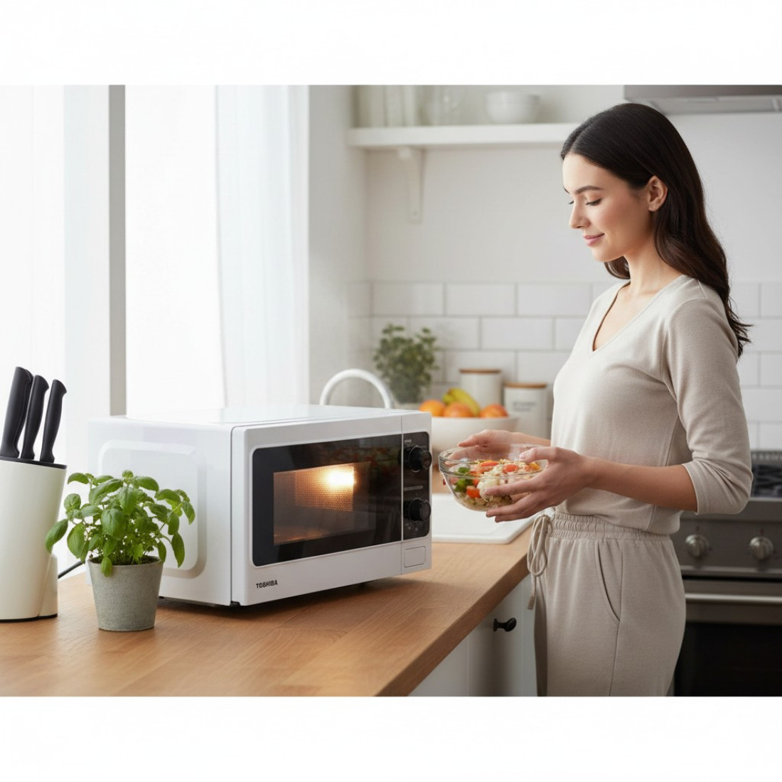 Cuptor Cu Microunde Toshiba TMO20MM-22, 20 L, 700W, Alb