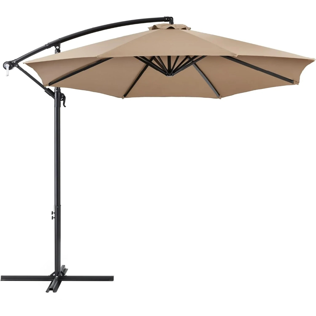 Umbrela de soare suspendata cu suport metalic, diametru mare, reglabila, protectie UV, pentru terasa si gradina