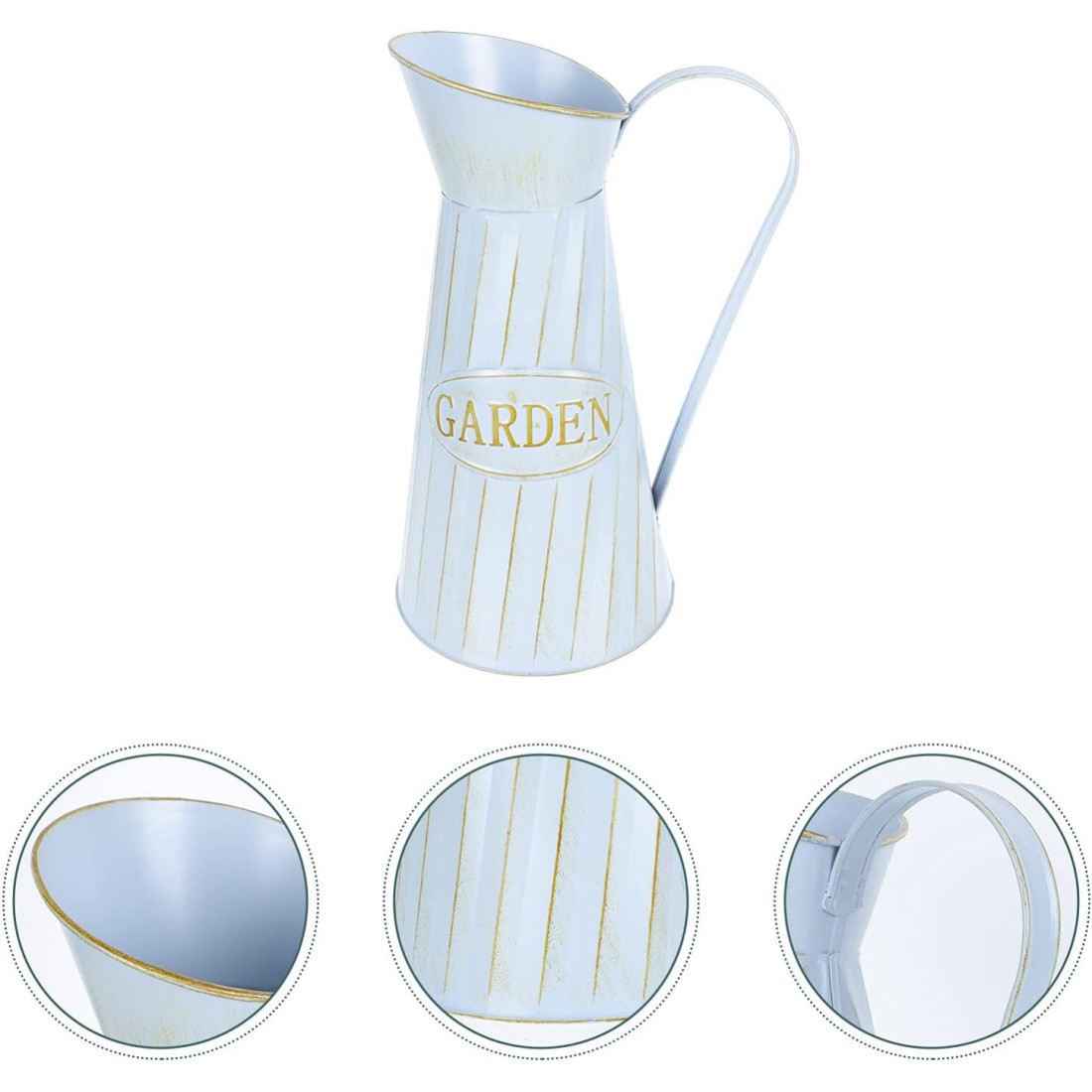 Vaza decorativa din metal, model stropitoare, design traditional rustic, 10 x 24 cm