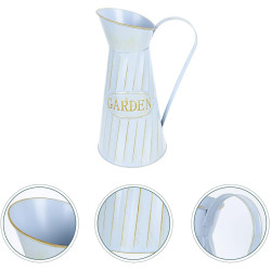 Vaza decorativa din metal, model stropitoare, design traditional rustic, 10 x 24 cm