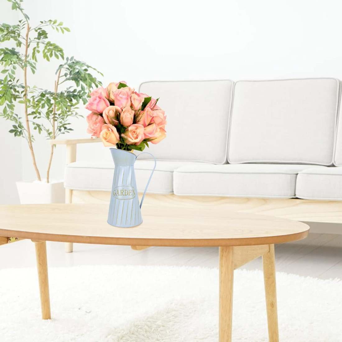 Vaza decorativa din metal, model stropitoare, design traditional rustic, 10 x 24 cm