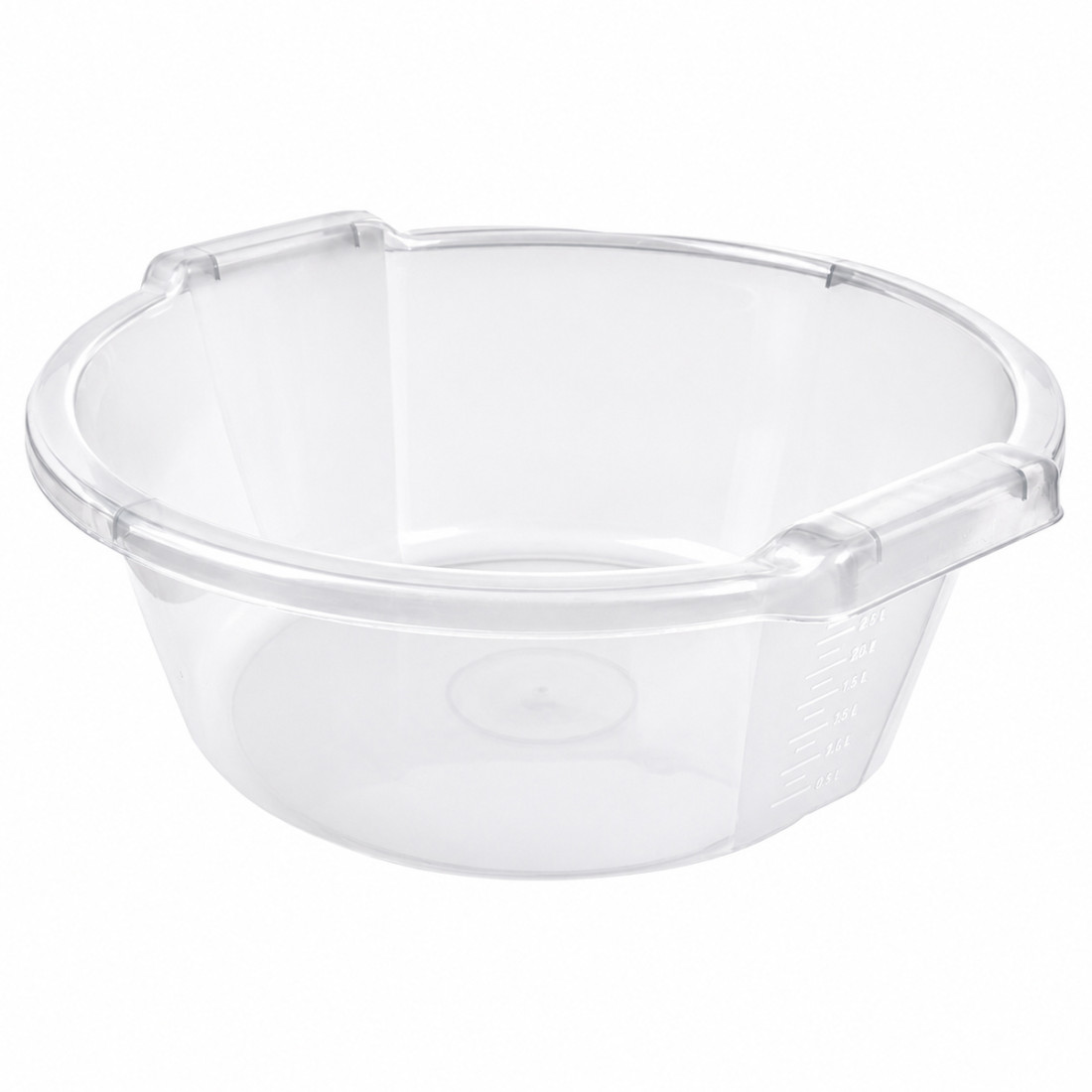 Lighean din plastic cu manere, 10L, transparent, 38 x 37 x 14 cm