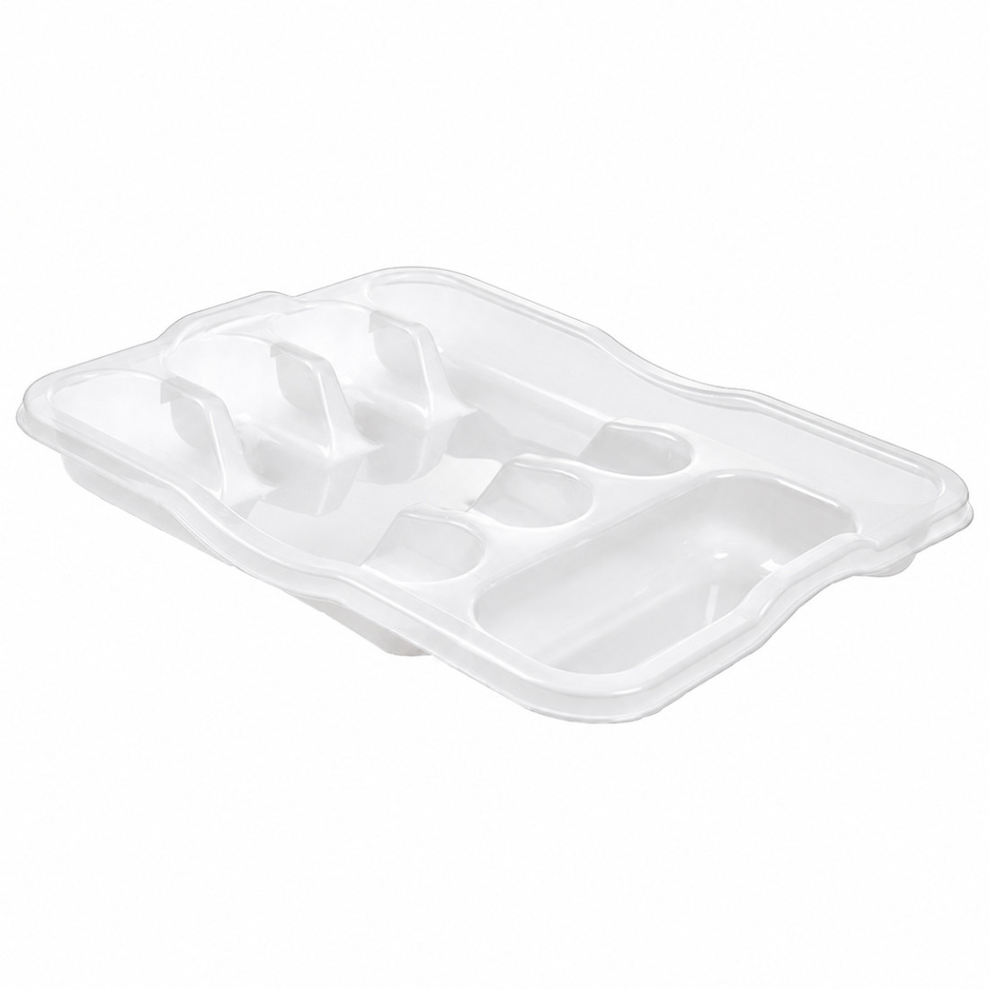 Suport pentru tacamuri transparent, 33.5 x 26 x 4.5 cm