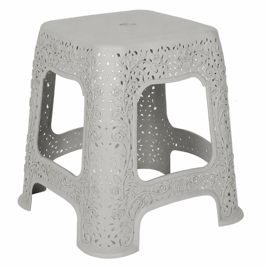 Taburet mic cu model, 27 x 27 x 36 cm, gri