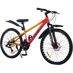 Bicicleta BDF-TZZ200, roata 26 inch, rosu cu galben