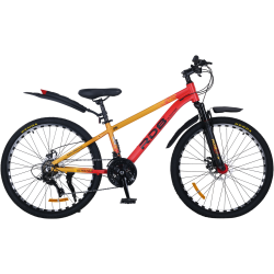 Bicicleta BDF-TZZ200, roata 26 inch, rosu cu galben