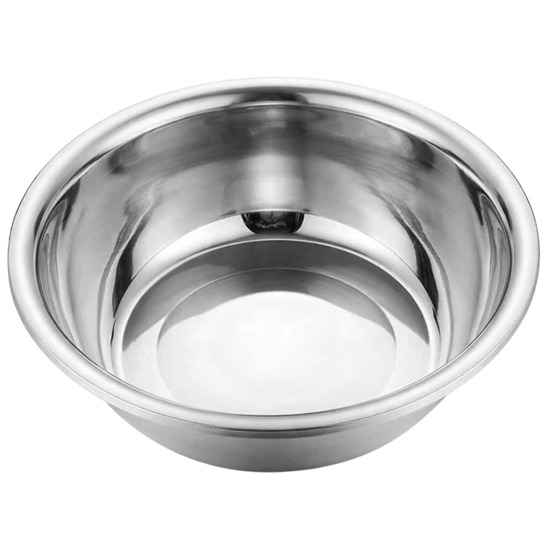 Lighean din inox cu margine, 18 cm diametru, material gros, rotund, adanc, rezistent, durabil, usor de curatat, multifunctional, ideal pentru bucatarie si uz zilnic, calitate premium