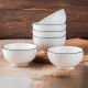 Bol ceramic elegant cu textura striata, 11 cm diametru, alb Bol ceramic elegant cu textura striata, 11 cm diametru, alb