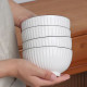 Bol ceramic elegant cu textura striata, 11 cm diametru, alb Bol ceramic elegant cu textura striata, 11 cm diametru, alb