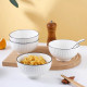 Bol ceramic elegant cu textura striata, 11 cm diametru, alb Bol ceramic elegant cu textura striata, 11 cm diametru, alb