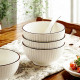 Bol ceramic elegant cu textura striata, 18 cm diametru, 9 cm inaltime, alb