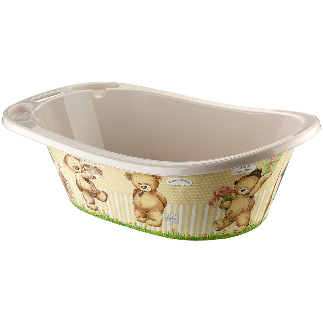 Cadita pentru bebelusi cu ursuleti, 44L, 50 x 80 x 24 cm, maro Cadita pentru bebelusi cu ursuleti, 44L, 50 x 80 x 24 cm, maro