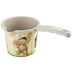 Cana de clatire bebelusi cu maner, 1.2L, 15 x 28 x 14 cm, maro