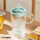 Cana din sticla cu capac etans, pai si maner, I AM PANDA, 400 ml Cana din sticla cu capac etans, pai si maner, I AM PANDA, 400 ml