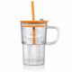 Cana din sticla cu capac etans, pai si maner, I AM PANDA, 400 ml Cana din sticla cu capac etans, pai si maner, I AM PANDA, 400 ml