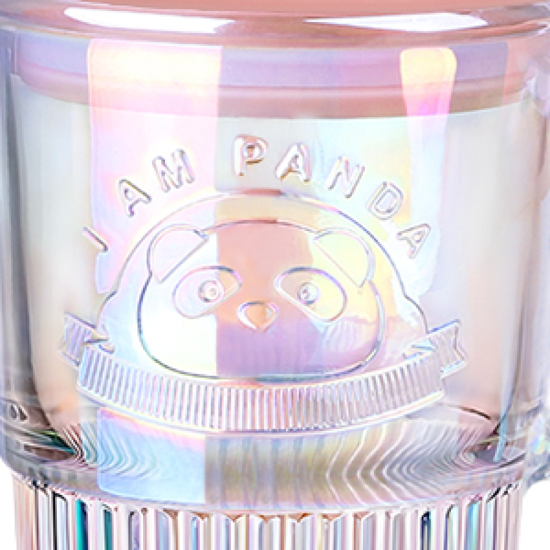 Cana din sticla cu capac etans, pai si maner, I AM PANDA, 400 ml Cana din sticla cu capac etans, pai si maner, I AM PANDA, 400 ml