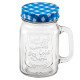 Cana din sticla pentru limonada, cu capac, 350 ml, albastru Cana din sticla pentru limonada, cu capac, 350 ml, albastru