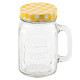 Cana din sticla pentru limonada, cu capac, 350 ml, galben Cana din sticla pentru limonada, cu capac, 350 ml, galben