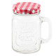 Cana din sticla pentru limonada, cu capac, 350 ml, rosu Cana din sticla pentru limonada, cu capac, 350 ml, rosu