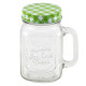Cana din sticla pentru limonada, cu capac, 350 ml, verde Cana din sticla pentru limonada, cu capac, 350 ml, verde