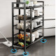 Carucior de depozitare multifunctional cu rafturi si 4 cosuri metalice, structura metalica, 82 x 30 x 135 cm Carucior de depozitare multifunctional cu rafturi si 4 cosuri metalice, structura metalica, 82 x 30 x 135 cm