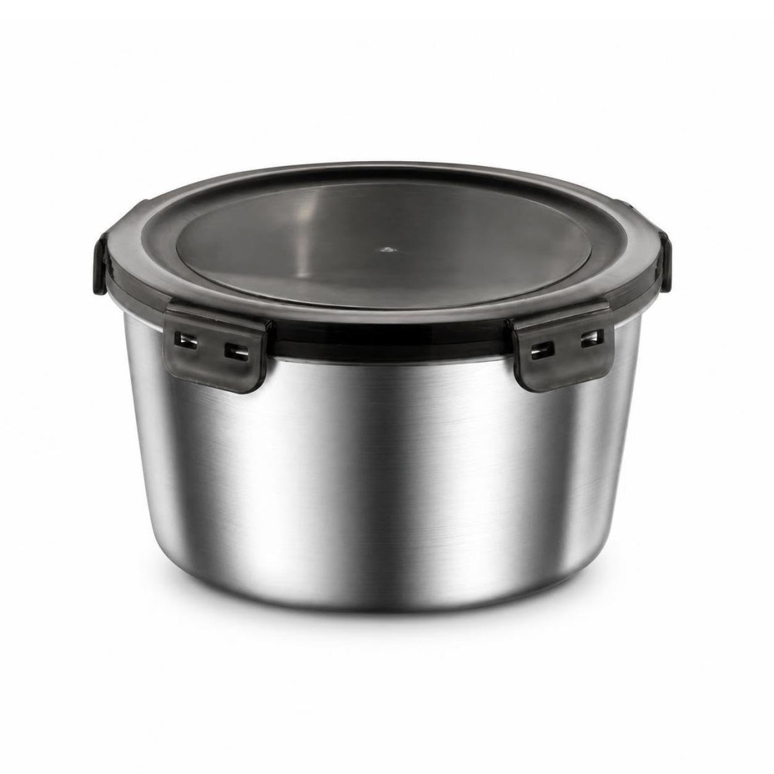 Caserola alimentara din inox 1L, cu capac ermetic si cleme de inchidere, pentru mancare si depozitare, dimensiuni 15 x 7 cm Caserola alimentara din inox 1L, cu capac ermetic si cleme de inchidere, pentru mancare si depozitare, dimensiuni 15 x 7 cm