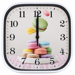 Ceas de perete 22 cm, model decorativ cu deserturi, alb Ceas de perete 22 cm, model decorativ cu deserturi, alb