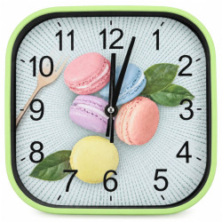 Ceas de perete 22 cm, model decorativ cu deserturi, verde Ceas de perete 22 cm, model decorativ cu deserturi, verde