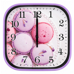 Ceas de perete 22 cm, model decorativ cu deserturi, violet Ceas de perete 22 cm, model decorativ cu deserturi, violet