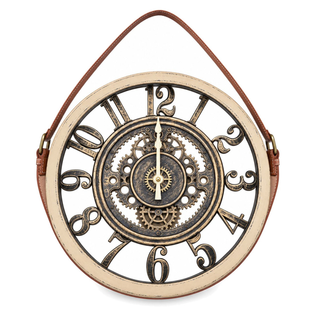 Ceas de perete decorativ 40 cm cu mecanism aparent si design vintage Ceas de perete decorativ 40 cm cu mecanism aparent si design vintage