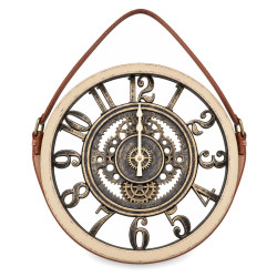 Ceas de perete decorativ 40 cm cu mecanism aparent si design vintage Ceas de perete decorativ 40 cm cu mecanism aparent si design vintage