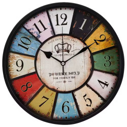 Ceas de perete decorativ vintage 30 cm cu cifre mari, negru Ceas de perete decorativ vintage 30 cm cu cifre mari, negru