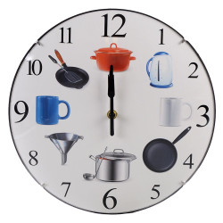 Ceas de perete decorativ, 30 cm, model bucatarie
