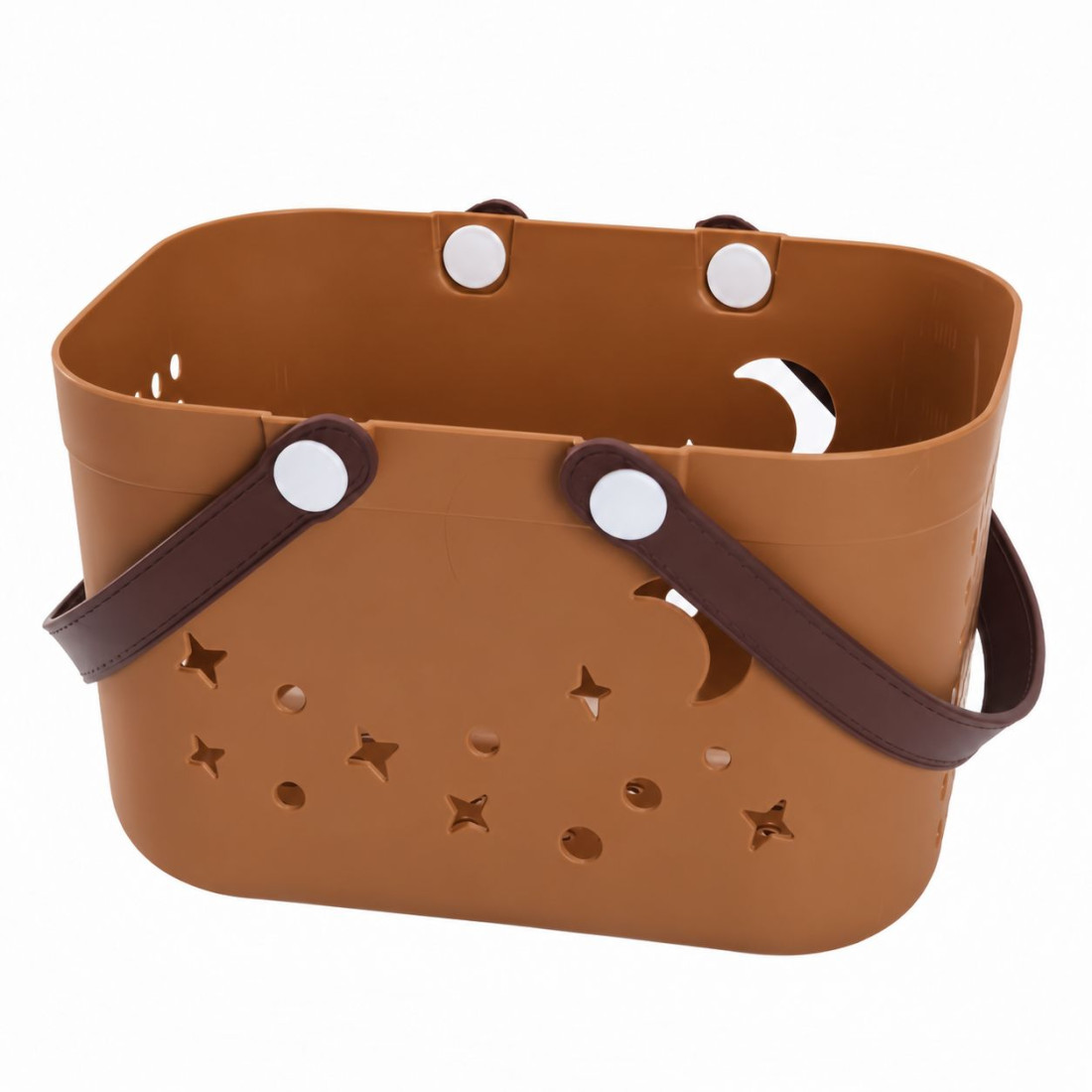 Cos depozitare din plastic cu manere, 28 x 20 x 18 cm, maro Cos depozitare din plastic cu manere, 28 x 20 x 18 cm, maro