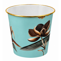 Cos de gunoi decorativ cu imprimeu floral, 24 x 26 cm, plastic, albastru Cos de gunoi decorativ cu imprimeu floral, 24 x 26 cm, plastic, albastru