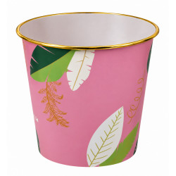 Cos de gunoi decorativ cu imprimeu floral, 24 x 26 cm, plastic, roz Cos de gunoi decorativ cu imprimeu floral, 24 x 26 cm, plastic, roz