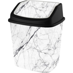 Cos de gunoi cu capac, 5L, 23 x 18 x 28 cm, alb