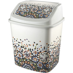 Cos de gunoi cu capac, 5L, 23 x 18 x 28 cm, bej