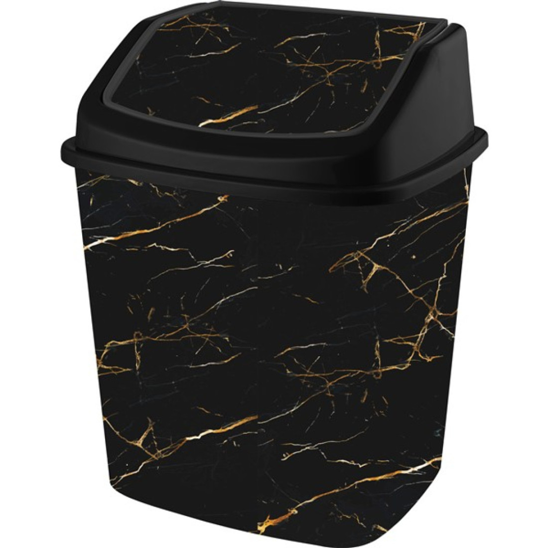 Cos de gunoi cu capac, 5L, 23 x 18 x 28 cm, negru