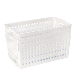 Cos organizator multifunctional din plastic, 30 x 14 x 12 cm, alb Cos organizator multifunctional din plastic, 30 x 14 x 12 cm, alb