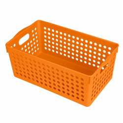 Cos organizator multifunctional din plastic, 30 x 14 x 12 cm, portocaliu Cos organizator multifunctional din plastic, 30 x 14 x 12 cm, portocaliu