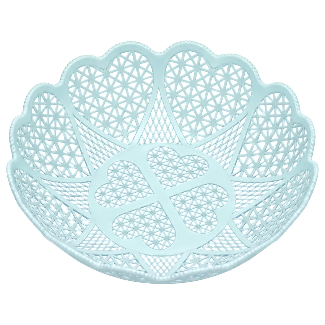 Cos pentru paine si fructe, model decorativ cu inimioare, plastic, diametru 25 cm, inaltime 7 cm Cos pentru paine si fructe, model decorativ cu inimioare, plastic, diametru 25 cm, inaltime 7 cm