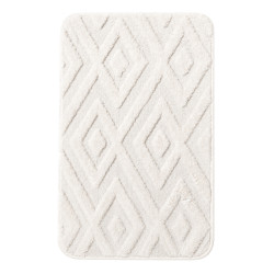 Covoras baie din microfibra, 38 x 58 cm, super absorbant, moale, uscare rapida, model romburi, alb Covoras baie din microfibra, 38 x 58 cm, super absorbant, moale, uscare rapida, model romburi, alb