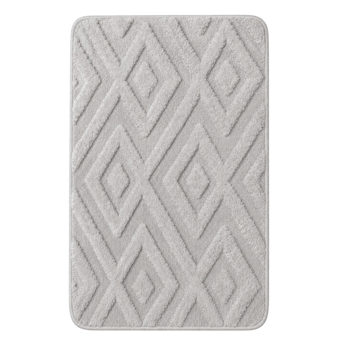 Covoras baie din microfibra, 38 x 58 cm, super absorbant, moale, uscare rapida, model romburi, gri Covoras baie din microfibra, 38 x 58 cm, super absorbant, moale, uscare rapida, model romburi, gri